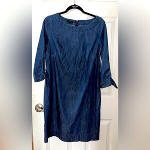 Talbots Dark Blue Long Sleeve Denim Dress